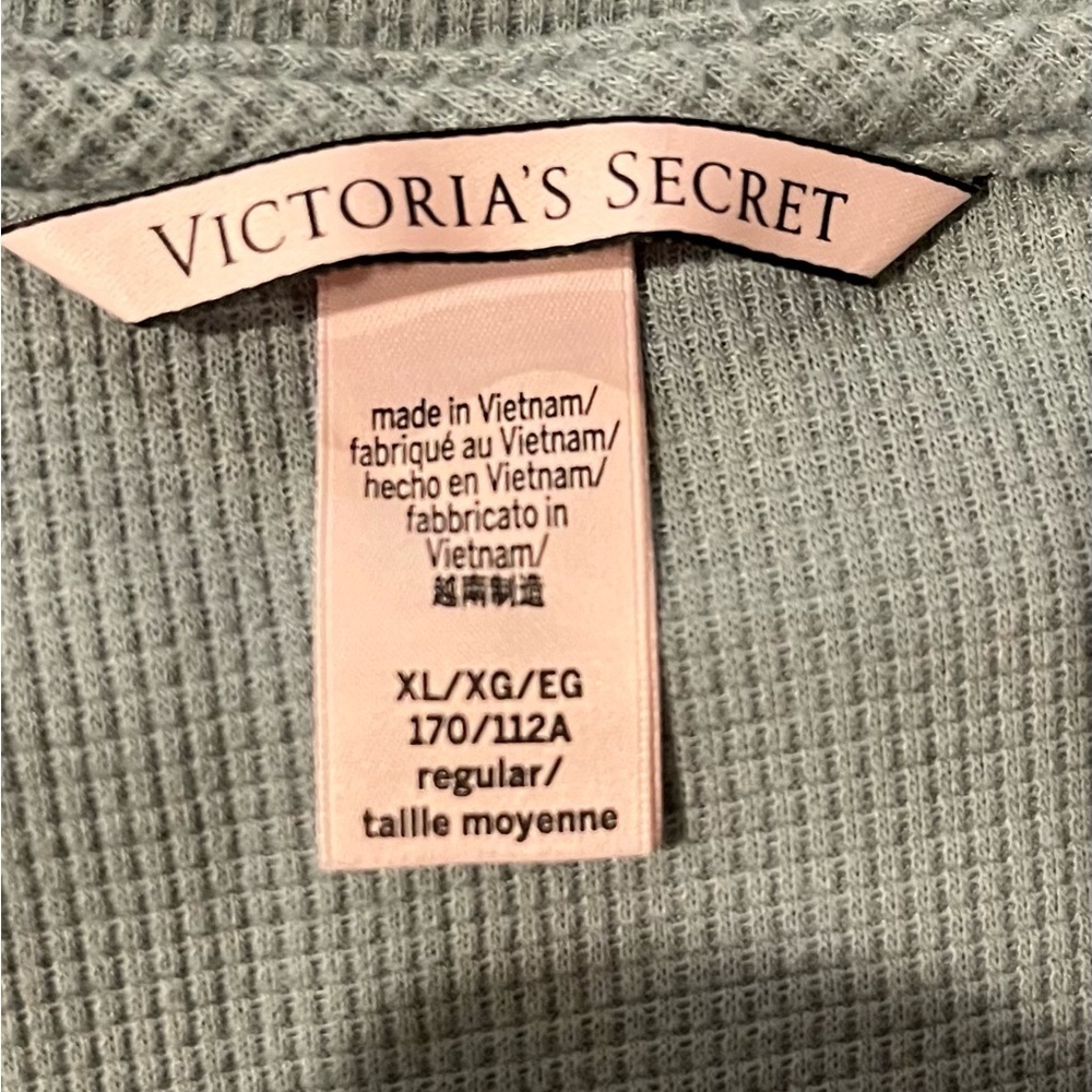 Victoria’s Secret | mint Glow Waffle Knit Henley Pajama Set | XL - Picture 3 of 4